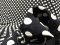 VF234-49 Therapy Polka - White Dots on Black Rayon Challis Fabric